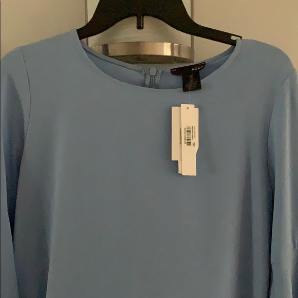 Aqua Shift Dress with Bell Sleeves - Picture 10 of 10